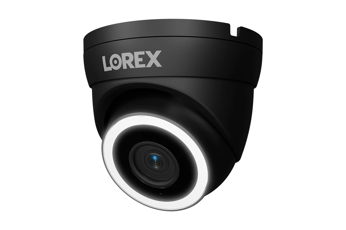 Lorex Connect V3 4K Wired PoE Turret Camera with Smart Security Lighting - White/Black - Image 2