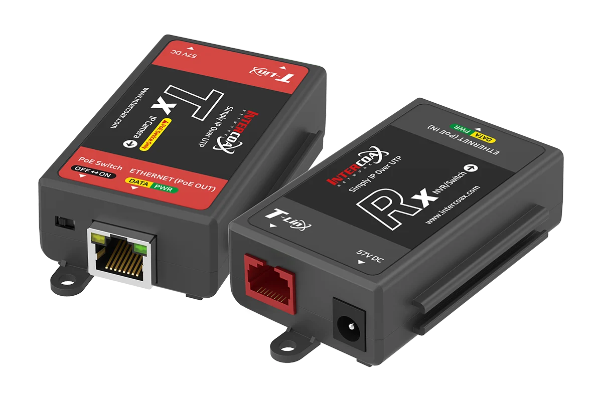 Single Port IP & PoE Cat5e Extender Set (400m/1300ft end-to-end PoE Injector)