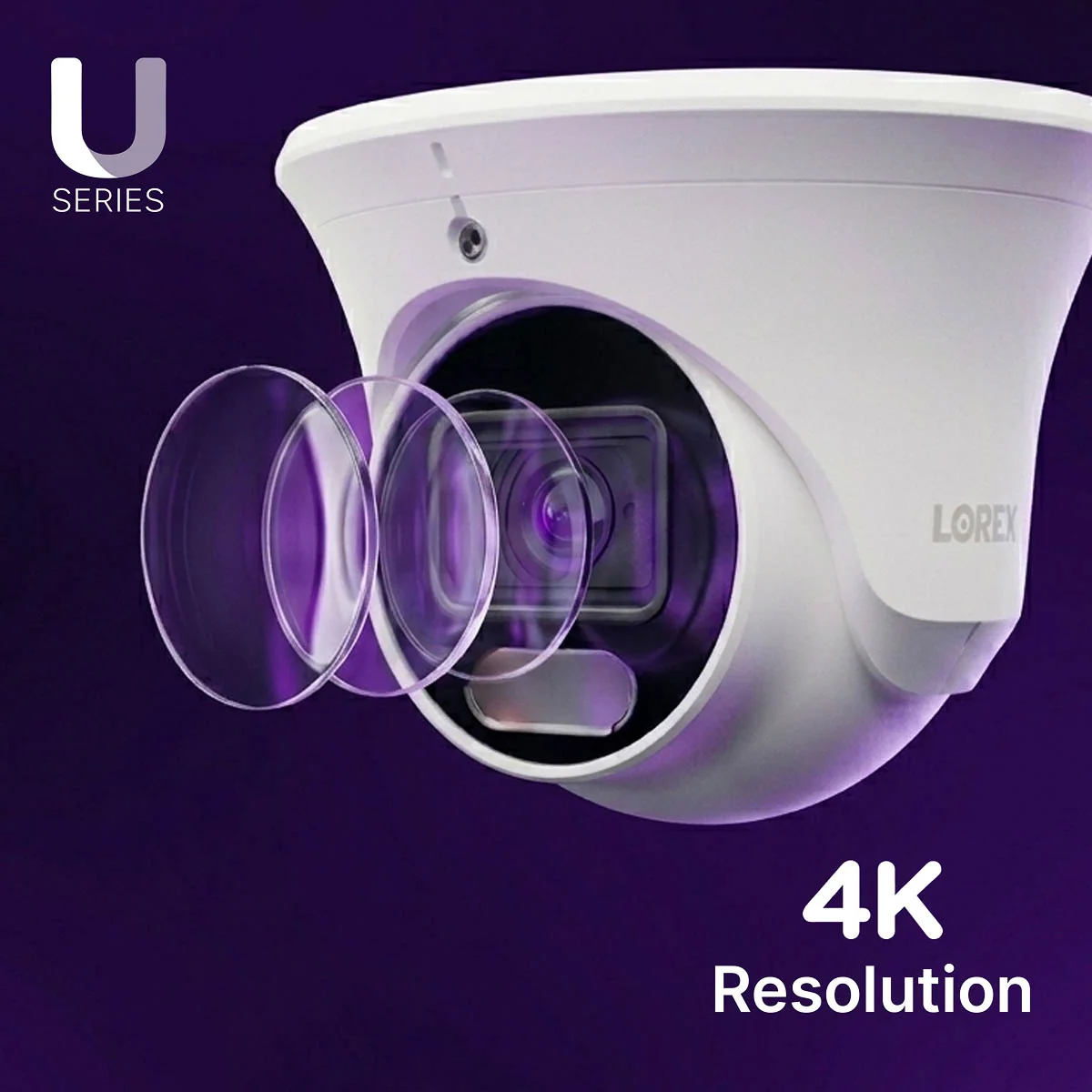 Lorex Connect U3 4K PoE Turret Camera with Red & Blue Deterrence Lights - Image 3