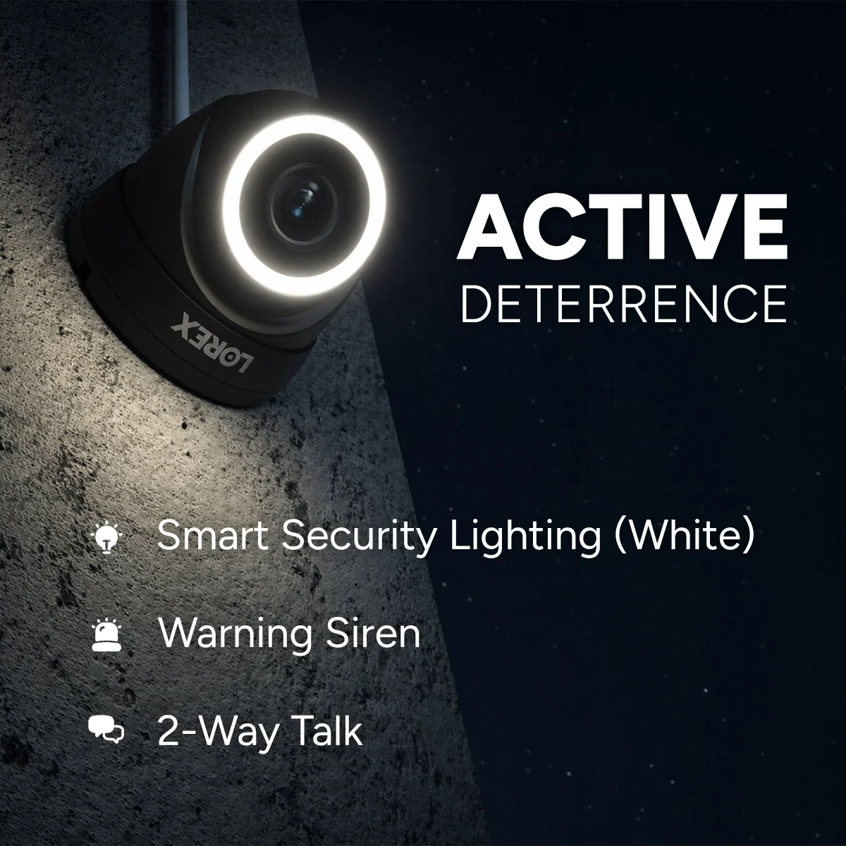 Lorex Connect V3 4K Wired PoE Turret Camera with Smart Security Lighting - White/Black - Image 5