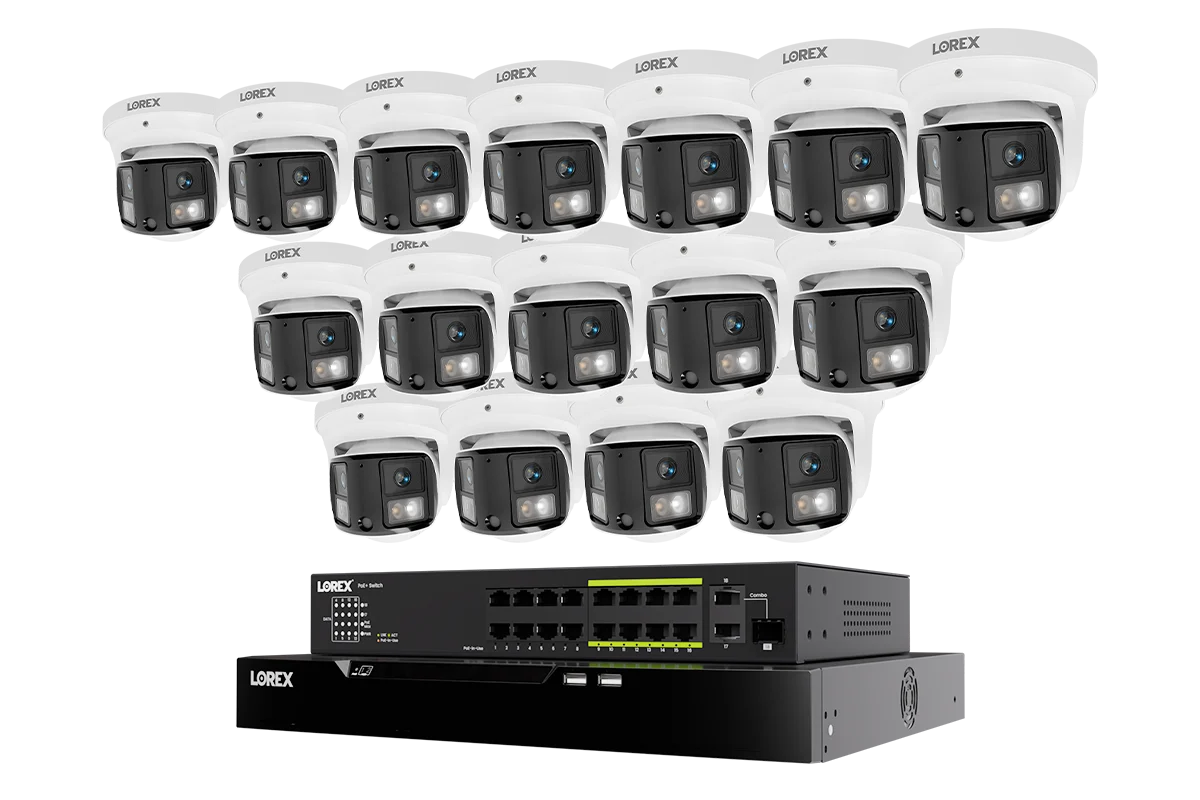 Lorex Connect X Series 4K 32-Channel Wired NVR System with X3 Dual-Lens Turret Camera - 8TB