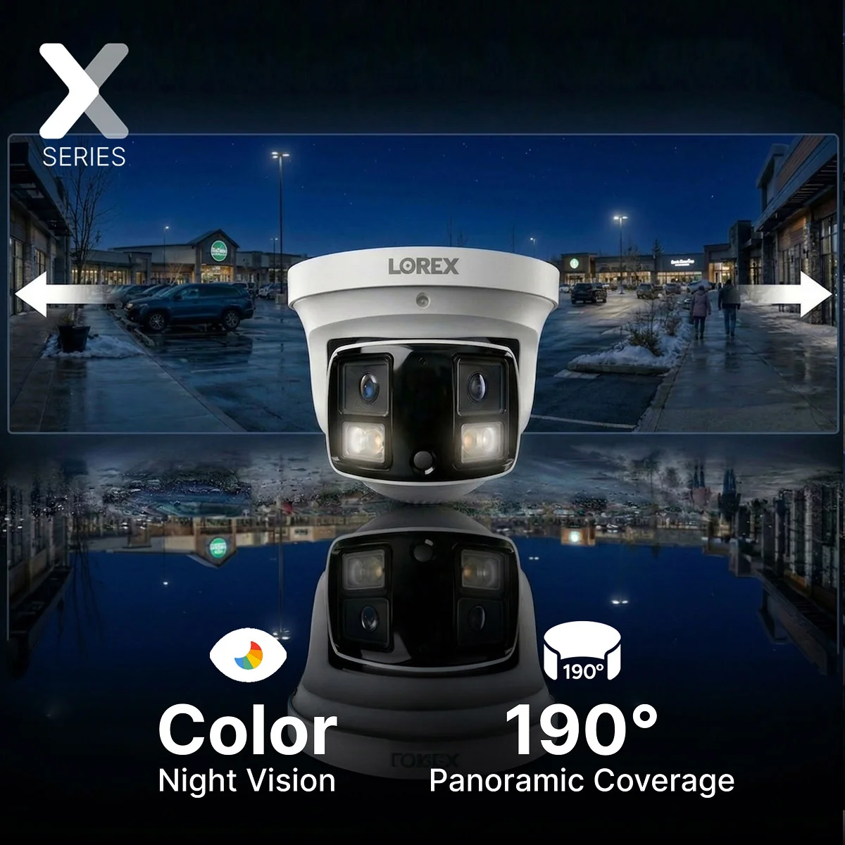 Lorex Connect X3 4K Dual-Lens Turret Camera with 190° Panoramic Coverage - Image 3