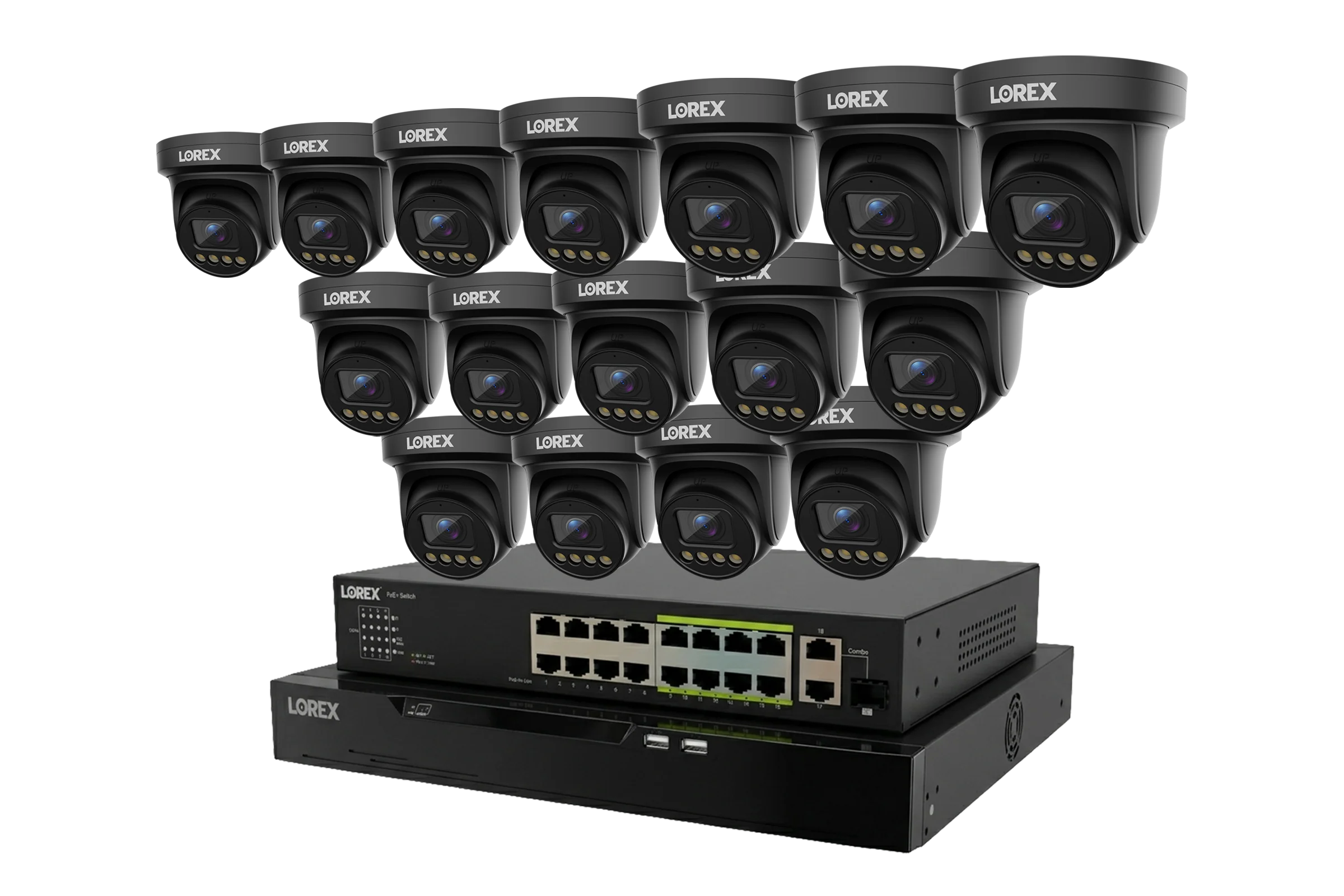 Lorex Connect X Series 4K 32-Channel Wired NVR System with X3 Turret Security Cameras - 8TB
